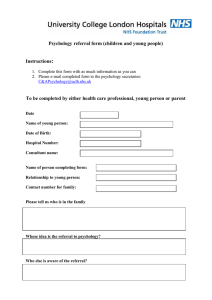 : Psychology referral form (children and young people) Instructions