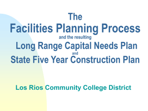 Facilities Planning Process The Long Range Capital Needs Plan