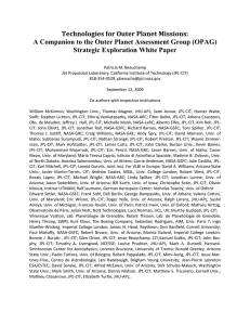 Technologies for Outer Planet Missions:  Strategic Exploration White Paper