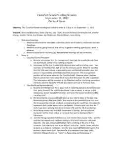 Classified Senate Meeting Minutes September 11, 2013 Orchard Room