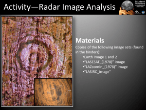 Activity—Radar Image Analysis Materials