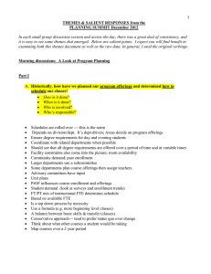 THEMES &amp; SALIENT RESPONSES from the PLANNING SUMMIT December 2012