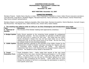 COSUMNES RIVER COLLEGE PROFESSIONAL DEVELOPMENT COMMITTEE Minutes November 19, 2007