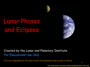 Lunar Phases and Eclipses Created by the Lunar and Planetary Institute