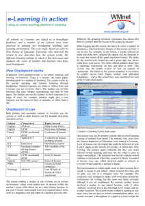 e-Learning in action  Using an online teaching platform in Coventry www.wmnet.org.uk