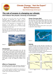 Climate Change: “Ask the Expert” School Resources
