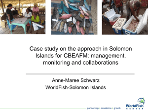 Case study on the approach in Solomon Islands for CBEAFM: management,