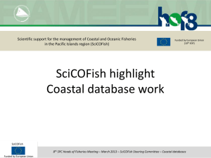 Scientific support for the management of Coastal and Oceanic Fisheries