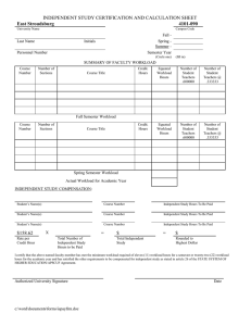 INDEPENDENT STUDY CERTIFICATION AND CALCULATION SHEET  East Stroudsburg 4101-090
