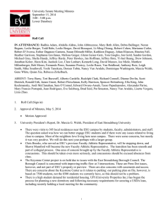 University Senate Meeting Minutes September 15, 2014 3:00 - 5:00 p.m. Lower Dansbury