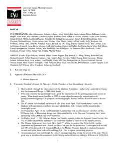 University Senate Meeting Minutes April 14, 2014 3:00 - 5:00 p.m. Keystone Room