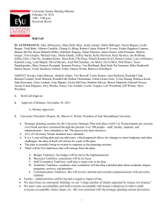 University Senate Meeting Minutes February 10, 2014 3:00 - 5:00 p.m. Keystone Room