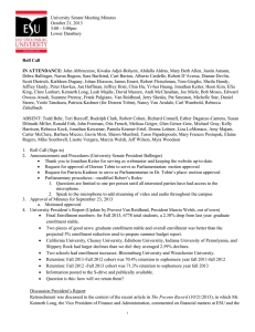 University Senate Meeting Minutes October 21, 2013 3:00 - 5:00pm Lower Dansbury