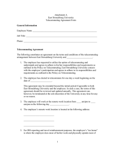 Attachment A East Stroudsburg University Telecommuting Agreement Form