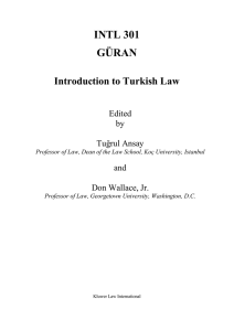 INTL 301 GÜRAN Introduction to Turkish Law Edited