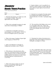 Chemistry Atomic Theory Practice