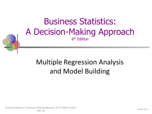 Business Statistics: A Decision-Making Approach Multiple Regression Analysis and Model Building