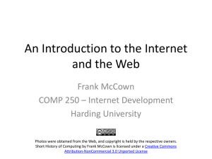 An Introduction to the Internet and the Web Frank McCown