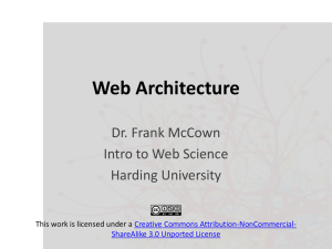 Web Architecture Dr. Frank McCown Intro to Web Science Harding University