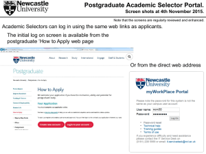 Postgraduate Academic Selector Portal.