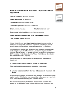 Athena SWAN Bronze and Silver Department award application
