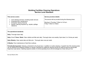 Building Facilities Cleaning Operations Service Level Standard