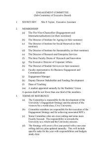 ENGAGEMENT COMMITTEE (Sub-Committee of Executive Board)  1.