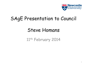 SAgE Presentation to Council Steve Homans 11 February 2014