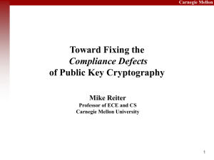 Title Goes Here Toward Fixing the of Public Key Cryptography Compliance Defects