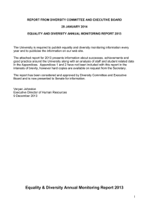 REPORT FROM DIVERSITY COMMITTEE AND EXECUTIVE BOARD  28 JANUARY 2014