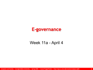E-governance Week 11a - April 4 1