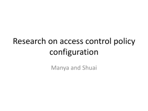 Research on access control policy configuration Manya and Shuai