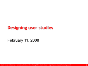 Designing user studies February 11, 2008 1