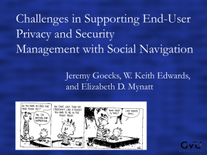 Challenges in Supporting End-User Privacy and Security Management with Social Navigation