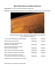 Mars Observations and Mars Inferences