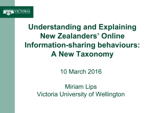 Understanding and Explaining New Zealanders’ Online Information-sharing behaviours: A New Taxonomy