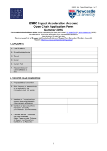 ESRC Impact Acceleration Account Open Chair Application Form Summer 2016