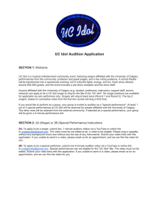 UC Idol Audition Application SECTION 1: