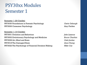 PSY30xx Modules Semester 1