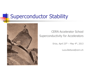 Superconductor Stability CERN Accelerator School Superconductivity for Accelerators Erice, April 25