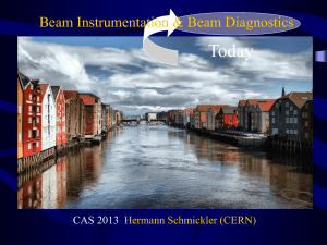 Today Beam Instrumentation &amp; Beam Diagnostics CAS 2013 Hermann Schmickler (CERN)