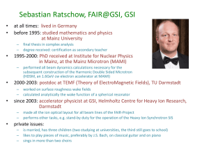 Sebastian Ratschow, FAIR@GSI, GSI