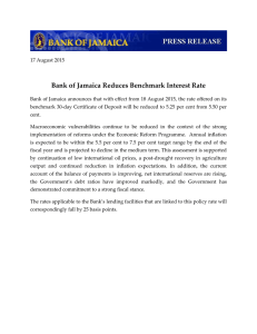 Bank of Jamaica Reduces Benchmark Interest Rate