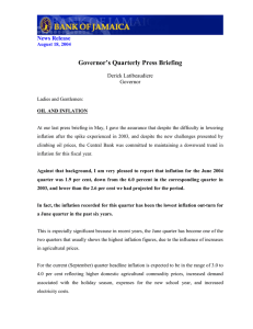 Governor’s Quarterly Press Briefing News Release  Derick Latibeaudiere