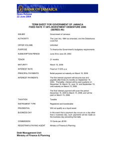 TERM SHEET FOR GOVERNMENT OF JAMAICA (SERIES Ah)