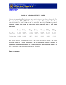 News Release 19 April 2004 BANK OF JAMAICA INTEREST RATES