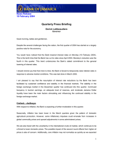 Quarterly Press Briefing  News Release 18 February 2004