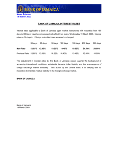 BANK OF JAMAICA INTEREST RATES News Release 19 March 2003