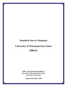 Standard Survey Response  University of Wisconsin-Eau Claire 2000-01
