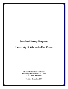 Standard Survey Response  University of Wisconsin-Eau Claire
